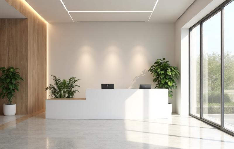 Modern office interior, reception area